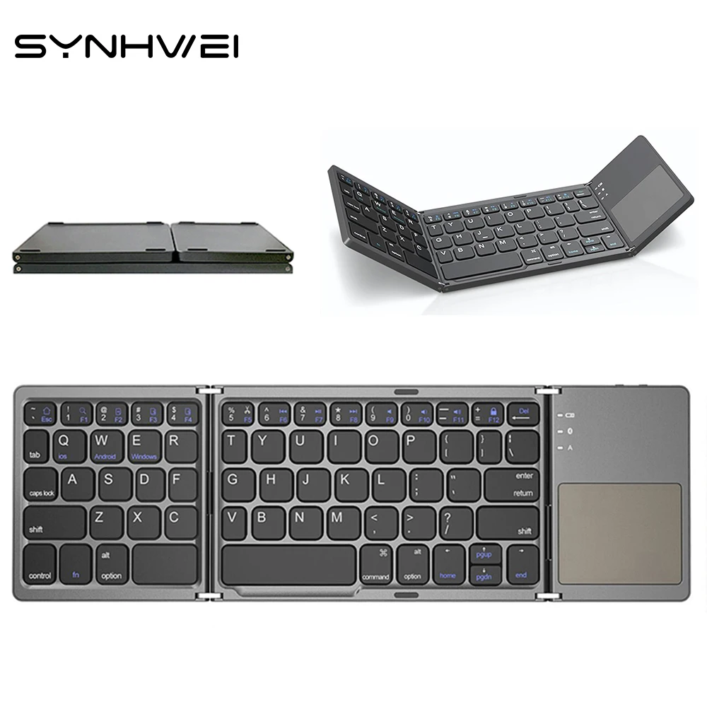 Mini Foldable Wireless Bluetooth Keyboard With Touchpad Support Windows Android iOS Mac For iPad Tablet Mobile Phone Laptop PC
Mini Foldable Wireless Bluetooth Keyboard With Touchpad Support Windows Android iOS Mac For iPad Tablet Mobile Phone Laptop PC