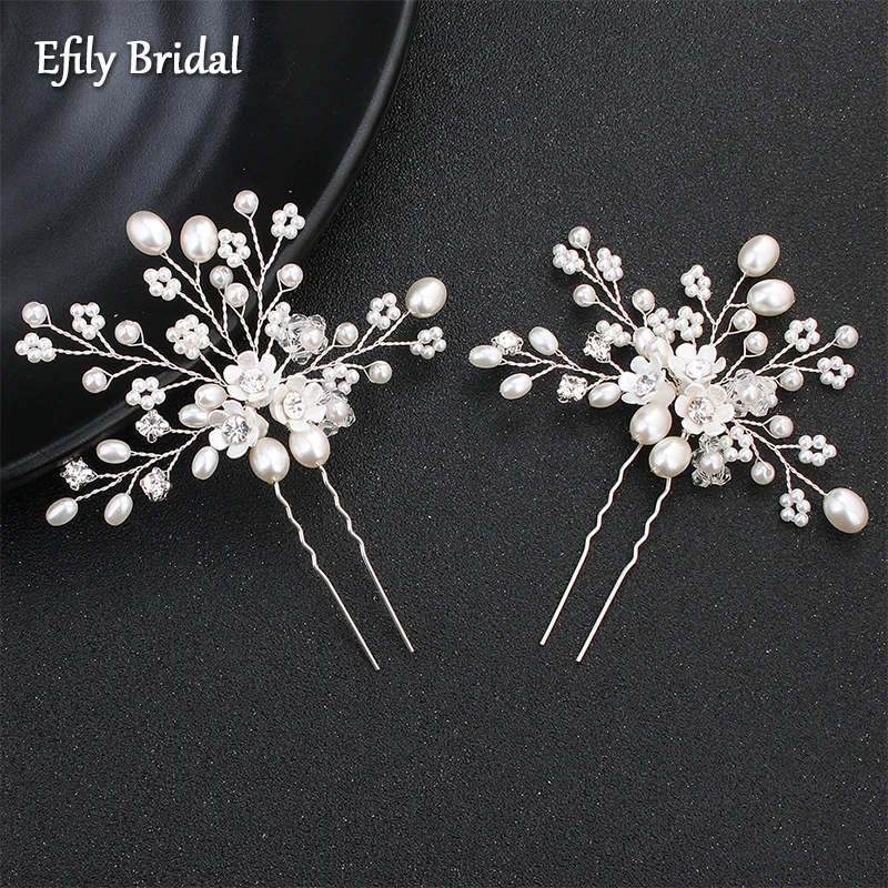 Efily Pearl Flower Hairpins for Women Wedding Hair Accessories Bridal Headwear Rhinestone Hair Jewelry Headpiece Bridesmaid Gift
Efily Pearl Flower Hairpins for Women Wedding Hair Accessories Bridal Headwear Rhinestone Hair Jewelry Headpiece Bridesmaid Gift