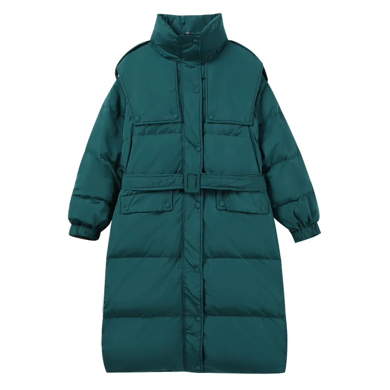 White Duck Down Women's 2021 Long Jacket, Parka With Belt, Above The Knee, Loose Collar, Waterproof, Warm, Overcoat Temperament
White Duck Down Women's 2021 Long Jacket, Parka With Belt, Above The Knee, Loose Collar, Waterproof, Warm, Overcoat Temperament