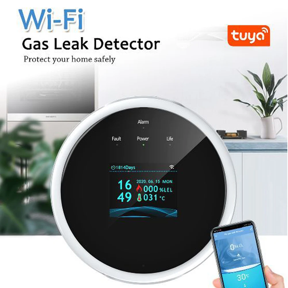 Датчик природного газа Tuya с Wi-Fi, умный детектор утечки газа, с Amazon Alexa Google Assistant
Датчик природного газа Tuya с Wi-Fi, умный детектор утечки газа, с Amazon Alexa Google Assistant