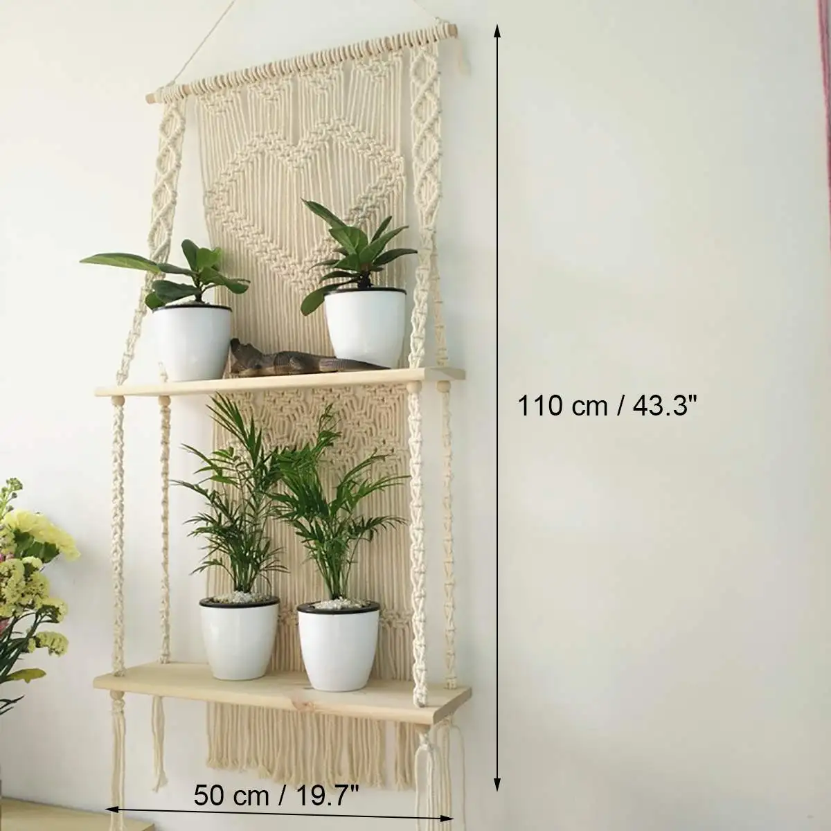 Macrame Hanging Planter Basket Wall handmade plant hanger pot indoor purl edging and wood bead Party Wedding Home Decoration
Macrame Hanging Planter Basket Wall handmade plant hanger pot indoor purl edging and wood bead Party Wedding Home Decoration