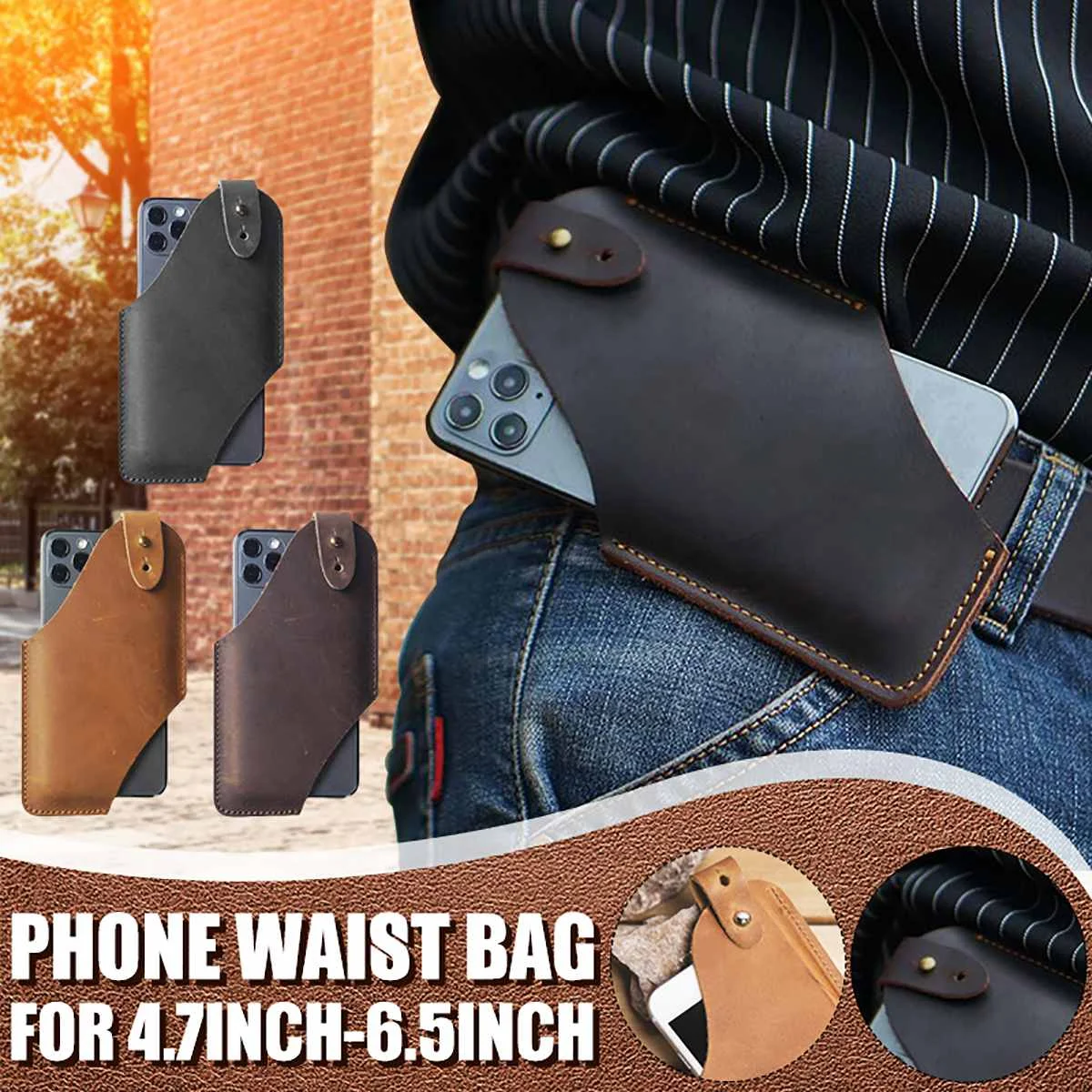 Men Cow Leather Belt Clip Holster Waist Packs Sport Covers Cell Phone Accessories Mini Bags Vintage Cowhide Easy Carry Wallets
Men Cow Leather Belt Clip Holster Waist Packs Sport Covers Cell Phone Accessories Mini Bags Vintage Cowhide Easy Carry Wallets