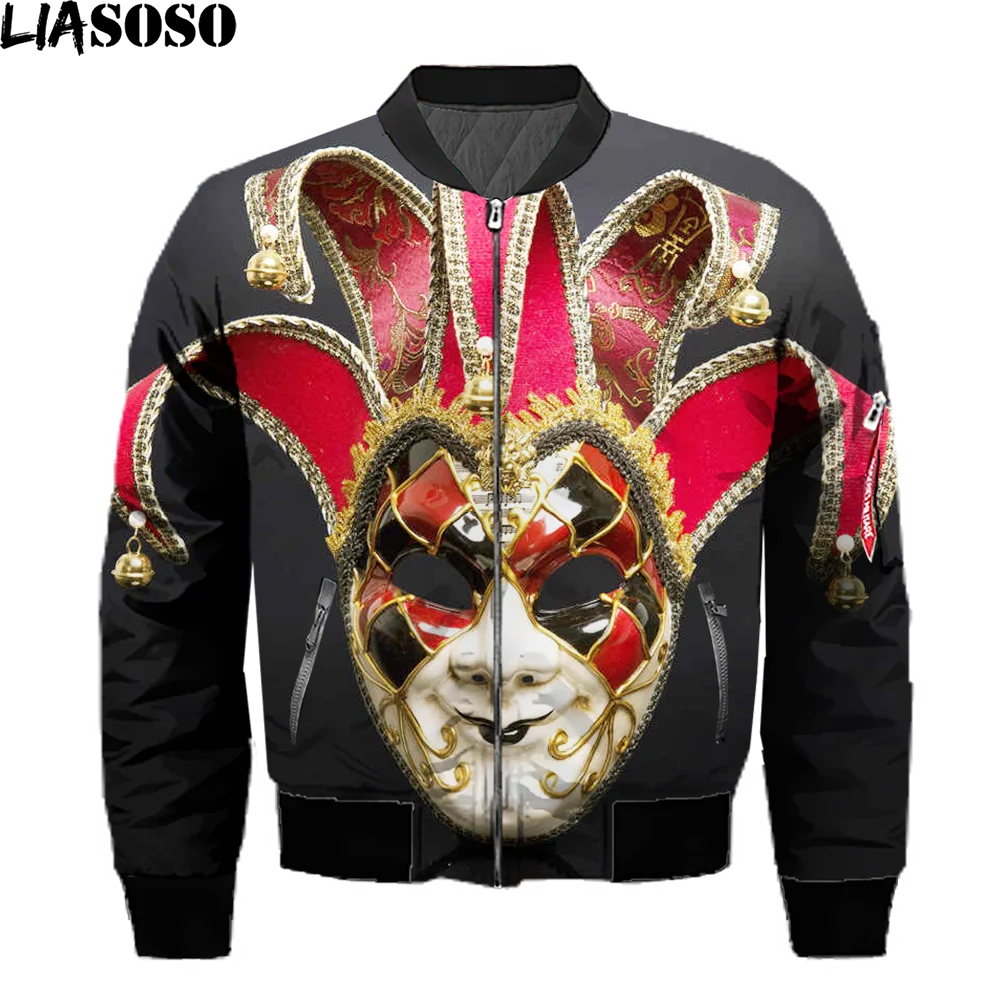 LIASOSO Mask Pattern 3D Printing Harajuku Casual Party Style Men's Winter Thickened Bomber Jacket Oversized Flight Jacket Top
LIASOSO Mask Pattern 3D Printing Harajuku Casual Party Style Men's Winter Thickened Bomber Jacket Oversized Flight Jacket Top