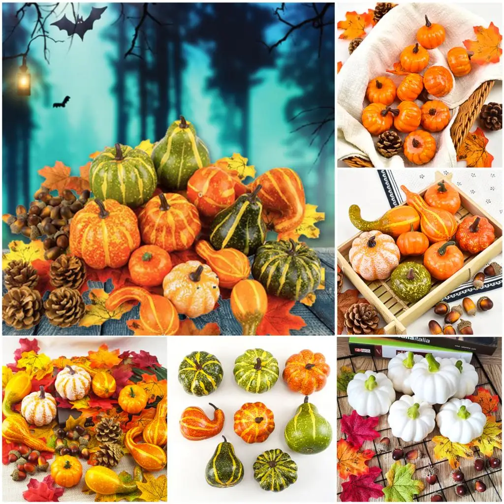166pcs/set Halloween Pumpkins Decorations Artificial Fake Pumpkin Harvest Props Faux Fall Autumn Decors Foam
166pcs/set Halloween Pumpkins Decorations Artificial Fake Pumpkin Harvest Props Faux Fall Autumn Decors Foam