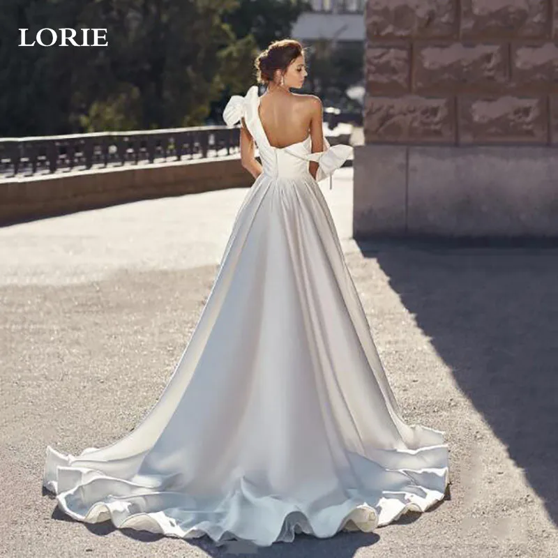 LORIE Fairy A Line Wedding Dresses Elegant Satin Bows Bridal Gowns Off Shoulder Vestido De Novia Side Split County Wedding Gowns
LORIE Fairy A Line Wedding Dresses Elegant Satin Bows Bridal Gowns Off Shoulder Vestido De Novia Side Split County Wedding Gowns