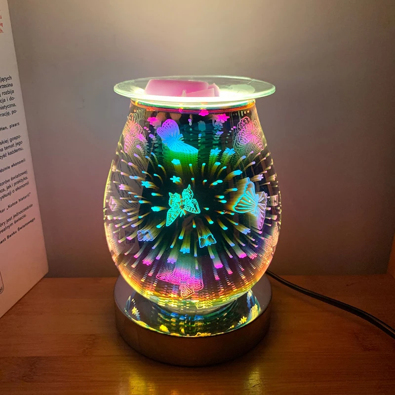 Стеклянная 3d-лампа Mayitr для ароматерапии восковая горелка плавкий ночсветильник