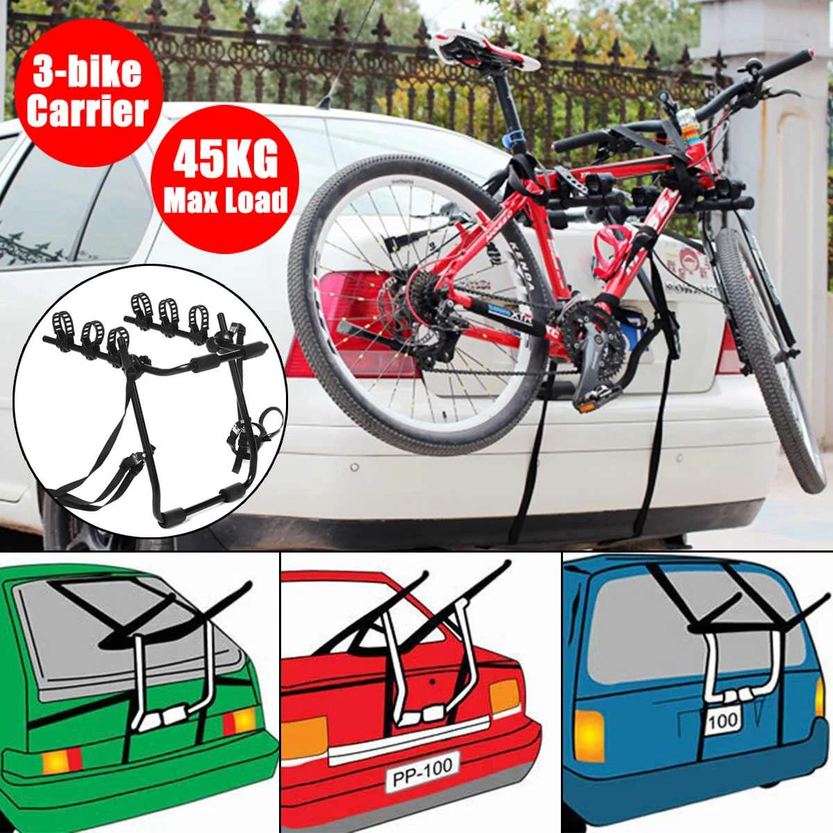 3 Bike Car Universal Carrier Rack Bicycle Mount Rear Racks Cycling Stand Quick Installation Storage Carrier For Car SUV Trunk
3 Bike Car Universal Carrier Rack Bicycle Mount Rear Racks Cycling Stand Quick Installation Storage Carrier For Car SUV Trunk