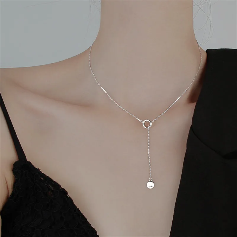 925 Sterling Silver Tassel Long Chain Circle Necklaces & Pendants Choker Statement For Women Girls Birthday Party Jewelry dz060
925 Sterling Silver Tassel Long Chain Circle Necklaces & Pendants Choker Statement For Women Girls Birthday Party Jewelry dz060