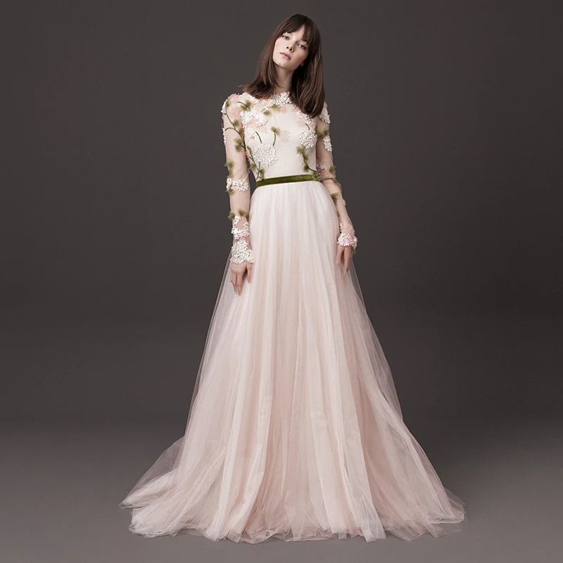 Thinyfull Pink A-Line Evening Dress 2021 Elegant Applique Long Sleeves O-Neck Tulle A-line Princess Party Prom Gowns Custom Size
Thinyfull Pink A-Line Evening Dress 2021 Elegant Applique Long Sleeves O-Neck Tulle A-line Princess Party Prom Gowns Custom Size