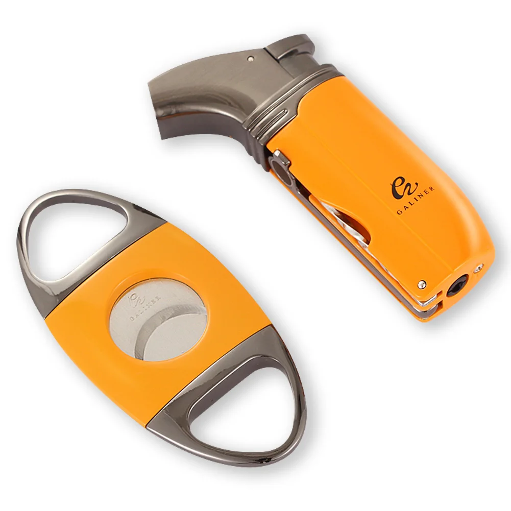 Galiner 2 Jet Torch Lighter Cigar Cutter Puncher Metal Guillotine Cigar Needles Windproof Butane Gas Turbo Cigar Lighter Outdoor
Galiner 2 Jet Torch Lighter Cigar Cutter Puncher Metal Guillotine Cigar Needles Windproof Butane Gas Turbo Cigar Lighter Outdoor