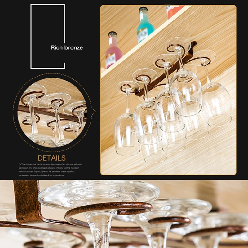 8 Cups Wine Glass Holder Upside-Down Goblet Hanger Stand Stemware Cup Hanging Rack Shelf for Kitchen Bar Utensil 
8 Cups Wine Glass Holder Upside-Down Goblet Hanger Stand Stemware Cup Hanging Rack Shelf for Kitchen Bar Utensil