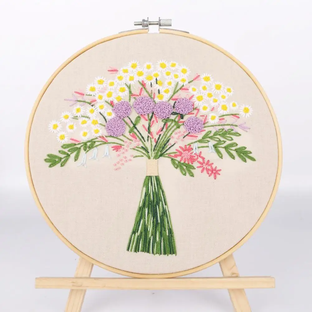 DIY Embroidery Starter Kit with Plant Flower Pattern Bamboo Embroidery Hoop Color Threads Cross Stitch Kit Embroidery Accessarie
DIY Embroidery Starter Kit with Plant Flower Pattern Bamboo Embroidery Hoop Color Threads Cross Stitch Kit Embroidery Accessarie