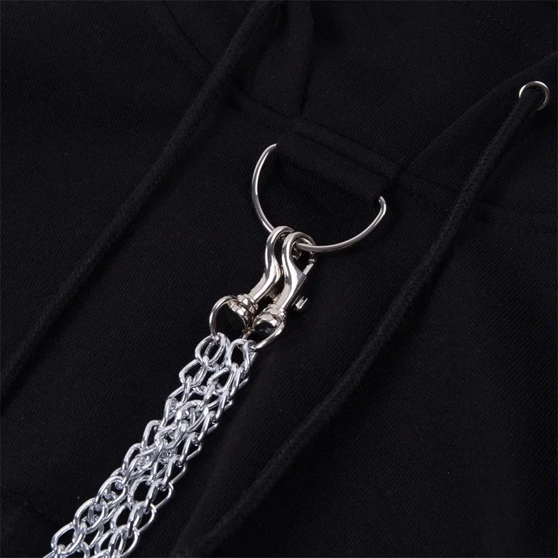 Women Streetwear Hoodies Stitching Chain Buckle Chain Shawl with European and American Women's Clothing Hoodies 
Women Streetwear Hoodies Stitching Chain Buckle Chain Shawl with European and American Women's Clothing Hoodies