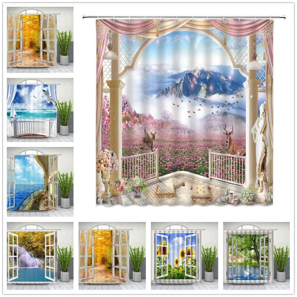 Sunflower Flowers Shower Curtains Four Seasons forest Scenery Green leaf plant Bathroom Decor Home Bathtub Polyester Cloth Set
Sunflower Flowers Shower Curtains Four Seasons forest Scenery Green leaf plant Bathroom Decor Home Bathtub Polyester Cloth Set