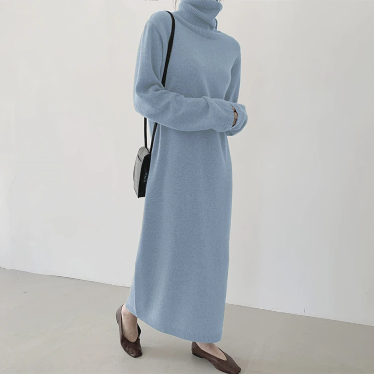 Casual Thicken Warm Women Knitted Dress Full Sleeve Loose Turtleneck Female Sweater Dresses 2021 Autumn Winter Vestidos
Casual Thicken Warm Women Knitted Dress Full Sleeve Loose Turtleneck Female Sweater Dresses 2021 Autumn Winter Vestidos