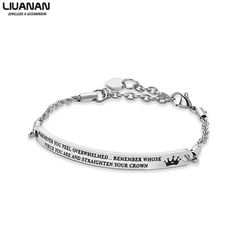 Stainless Steel ID Bracelet Bangles for Women Family Girl Jewelry Whenever Feel Overwhelmed Straighten Crown Engraved Quote
Stainless Steel ID Bracelet Bangles for Women Family Girl Jewelry Whenever Feel Overwhelmed Straighten Crown Engraved Quote
