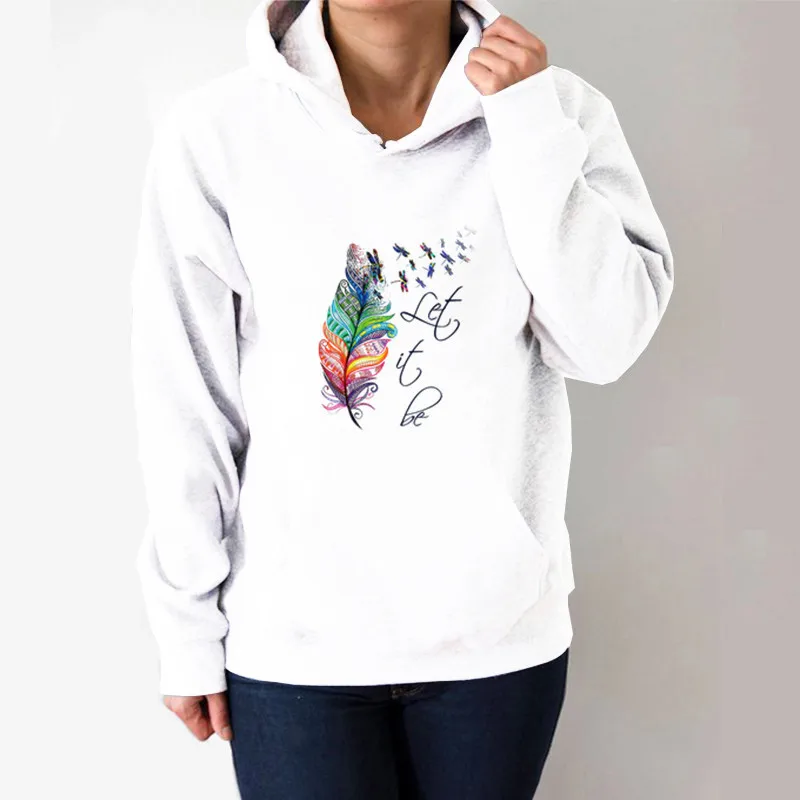Let It Be Colorful Feather Printed Hoodies Women Fleece Long Sleeve Loose Sweatshirt with Hat Girls Women Hoodie PulloversWinter
Let It Be Colorful Feather Printed Hoodies Women Fleece Long Sleeve Loose Sweatshirt with Hat Girls Women Hoodie PulloversWinter