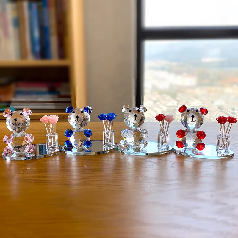 Crystal Bear with Flower Crafts Paperweight Glass Animal Figurines Beautiful Ornament Handmade Small Miniature Home Table Decor
Crystal Bear with Flower Crafts Paperweight Glass Animal Figurines Beautiful Ornament Handmade Small Miniature Home Table Decor