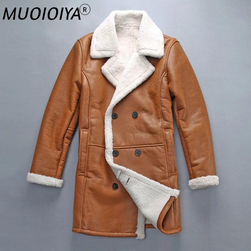 AVIREXFLY New Men Long-Style Shearling Winter Coat Asian Size Super Quality Warm Real Sheep White Wool Cold Winter Coats
AVIREXFLY New Men Long-Style Shearling Winter Coat Asian Size Super Quality Warm Real Sheep White Wool Cold Winter Coats