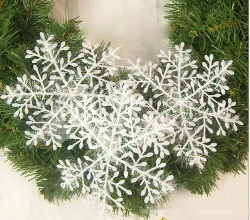 30 шт. 11 см снежинка Рождественское украшение белые пластиковые снежинки