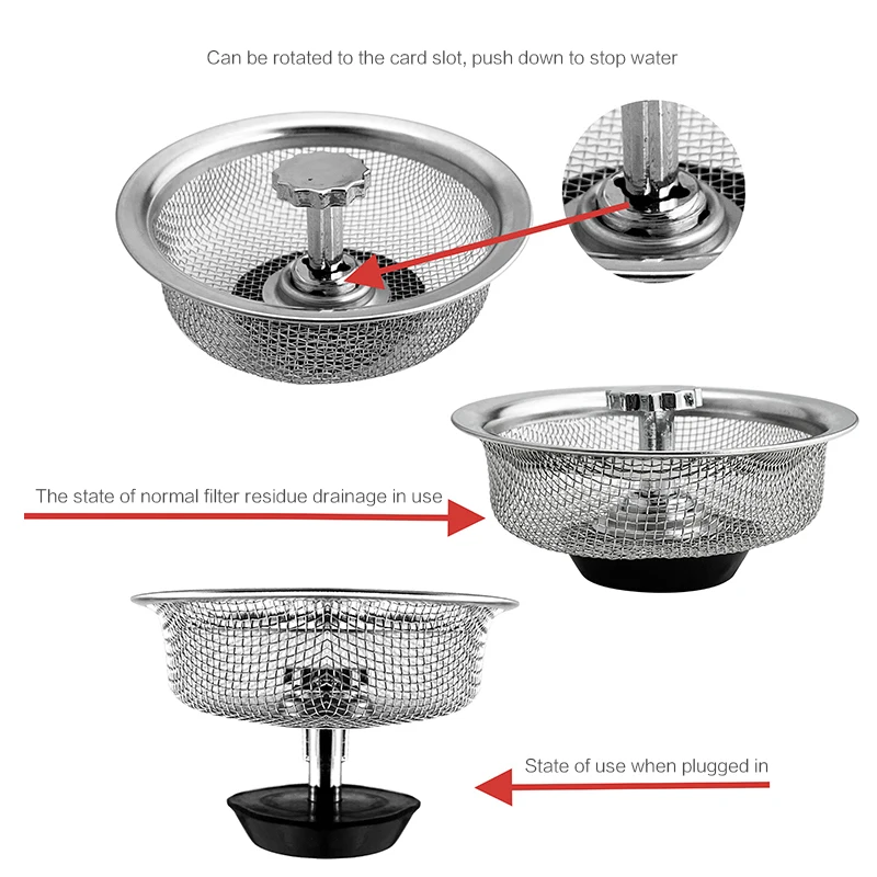 Kitchen Sink Strainer Sink Stainless Steel Bathroom Filter Basin Hair Catcher Stopper Drainage Floor Bathtub Accessories
Kitchen Sink Strainer Sink Stainless Steel Bathroom Filter Basin Hair Catcher Stopper Drainage Floor Bathtub Accessories