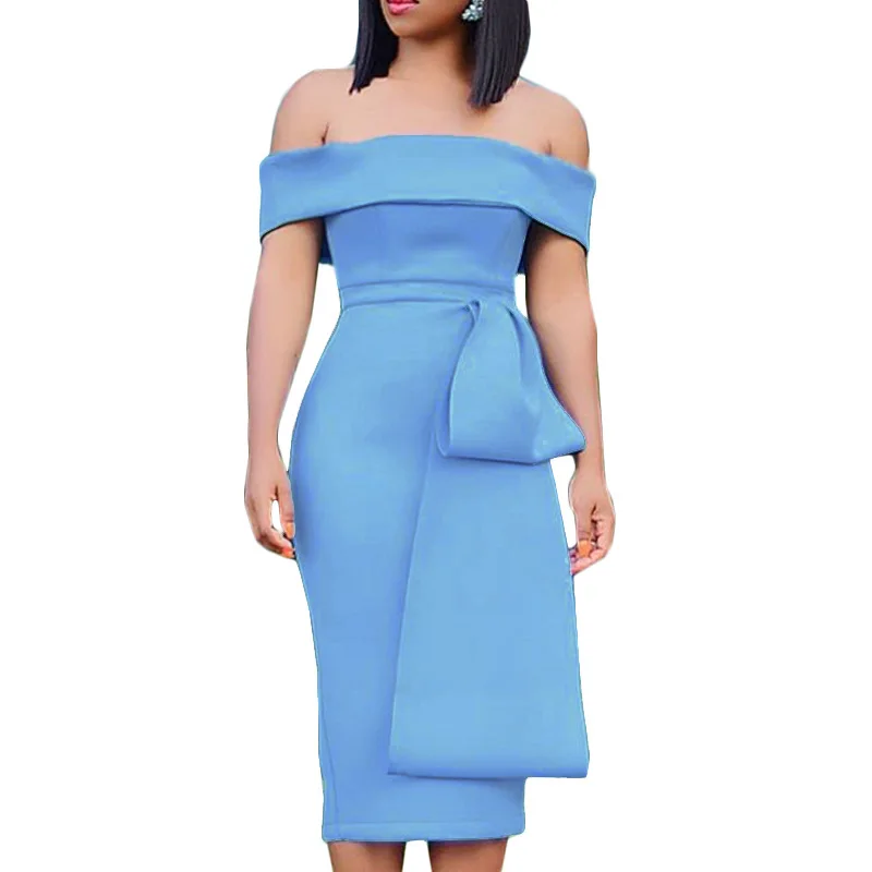2021 Blue Summer Sexy Off Shoulder Casual Slim Bandage Women Evening Party Dress Ladies Elegant Korean Vestidos De Mujer 70146
2021 Blue Summer Sexy Off Shoulder Casual Slim Bandage Women Evening Party Dress Ladies Elegant Korean Vestidos De Mujer 70146