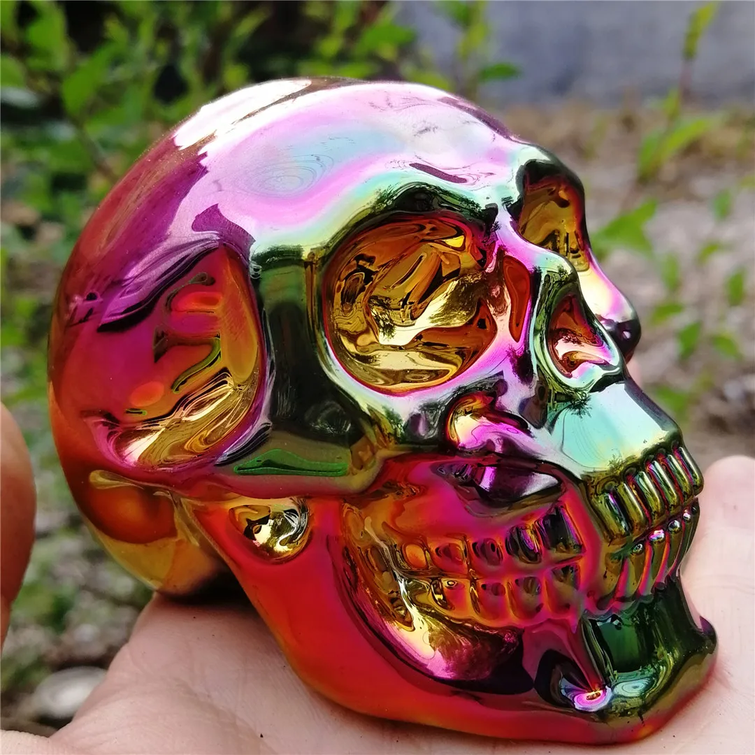 80MM Drop Shipping Aura K9 Artificial Crystal Stones Skull Figurine Hand Carved Statue Chakra Feng Shui Healing Home Ornament 
80MM Drop Shipping Aura K9 Artificial Crystal Stones Skull Figurine Hand Carved Statue Chakra Feng Shui Healing Home Ornament