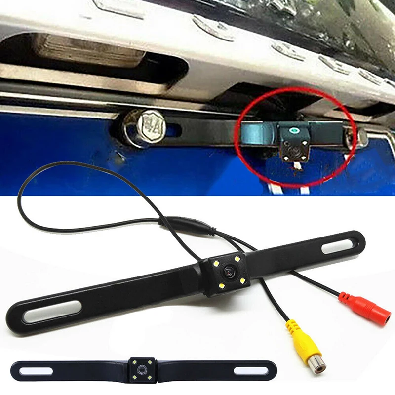 

4LED Car Waterproof Rear View Reverse Backup Parking Camera License Plate Night Vision 80° CMOS