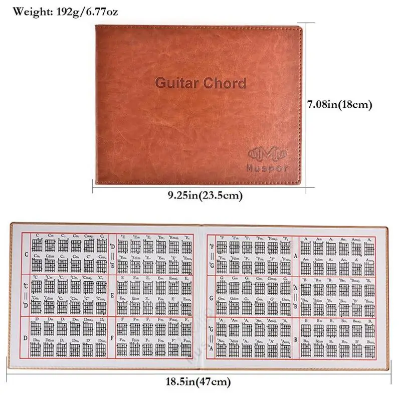 6 String Guitar Chord Book PU Leather Cover Folk Vintage Leather Folding Paperback Chord Chart Exercise Sheet Guitar Accessories
6 String Guitar Chord Book PU Leather Cover Folk Vintage Leather Folding Paperback Chord Chart Exercise Sheet Guitar Accessories