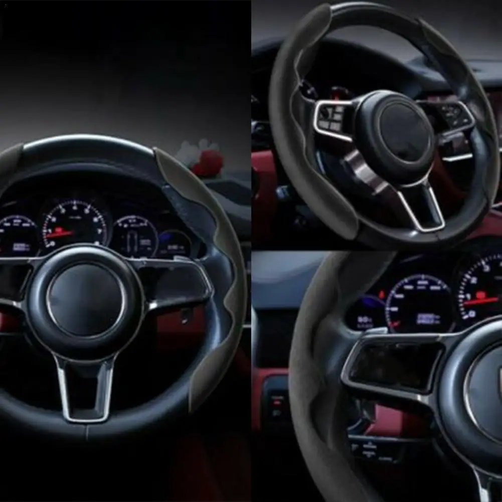 38CM Universal Car Steering Wheel Cover Skidproof Auto Steering- Wheel Cover Anti-Slip Suede Matte Leather Car-styling
38CM Universal Car Steering Wheel Cover Skidproof Auto Steering- Wheel Cover Anti-Slip Suede Matte Leather Car-styling