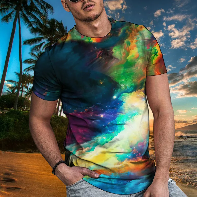 2021 new T-shirt summer bright starry sky 3D digital printing trend men's sports loose short-sleeved T-shirt 
2021 new T-shirt summer bright starry sky 3D digital printing trend men's sports loose short-sleeved T-shirt