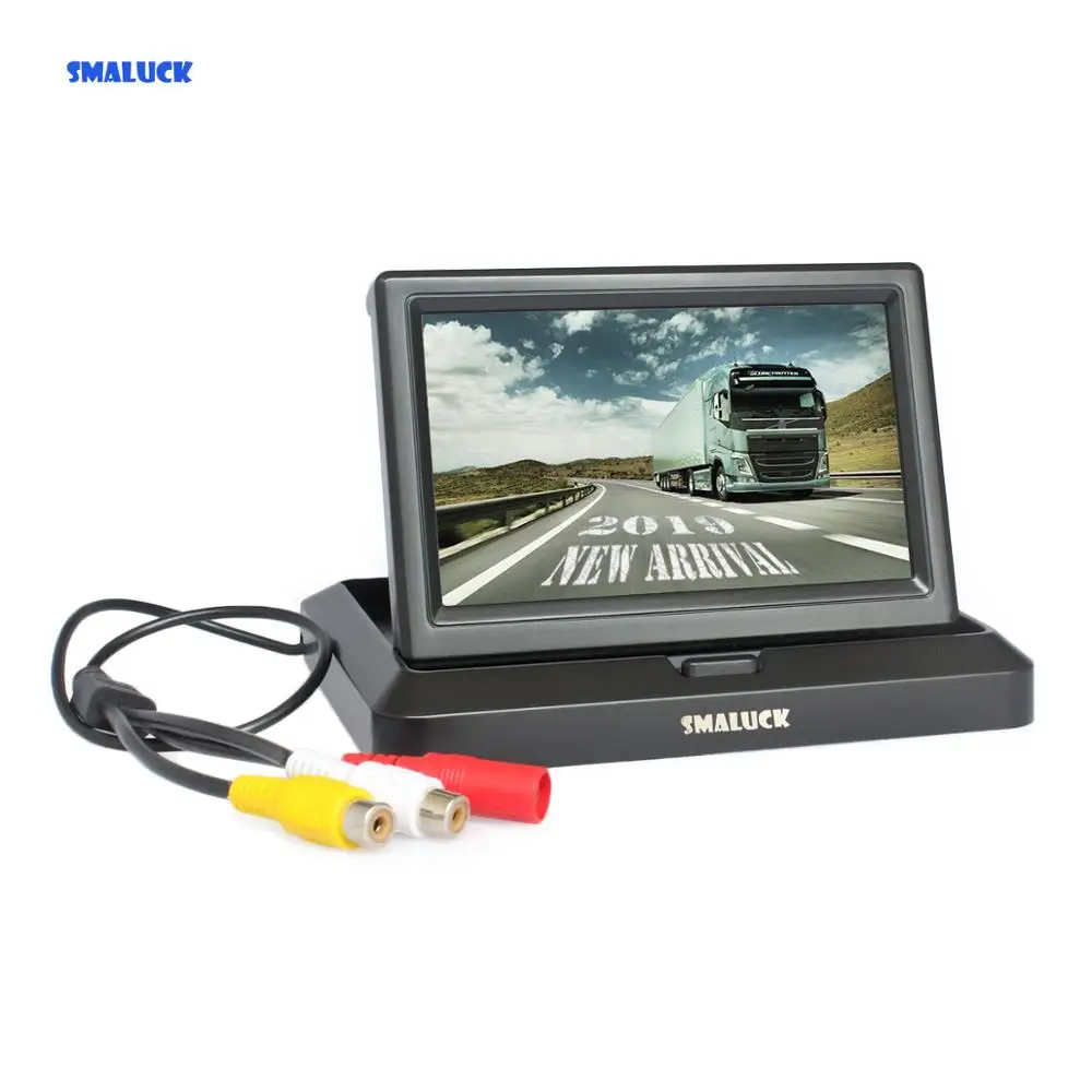 

SMALUCK 5 inch Foldable TFT LCD Monitor Car Reverse Rear View Car Monitor for Camera DVD VCR