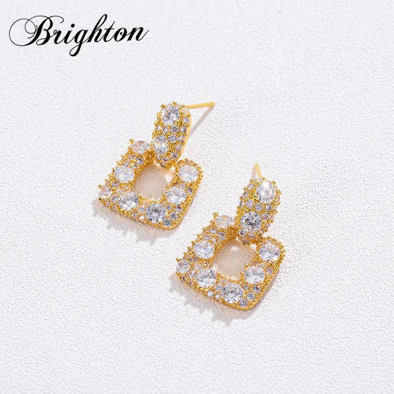 Brighton Delicate Luxury Square Big Cubic Zircon Stud Earrings For Women Wedding Temperament Trendy Jewelry Gift High Quality
Brighton Delicate Luxury Square Big Cubic Zircon Stud Earrings For Women Wedding Temperament Trendy Jewelry Gift High Quality