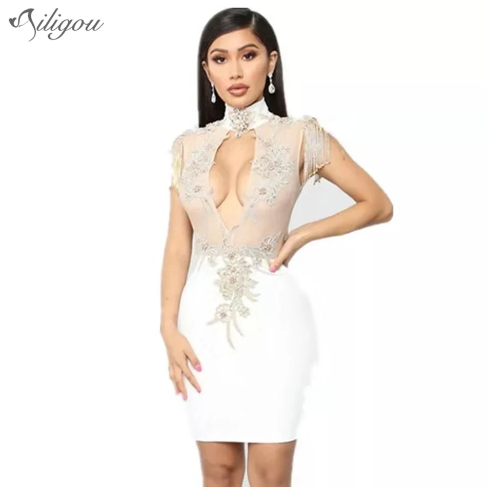 Ailigou 2022 Summer New Women'S Sexy High Collar Sleeveless Hollow Tassel Dress Bandage Mini Vestidos Celebrity Party Dress
Ailigou 2022 Summer New Women'S Sexy High Collar Sleeveless Hollow Tassel Dress Bandage Mini Vestidos Celebrity Party Dress