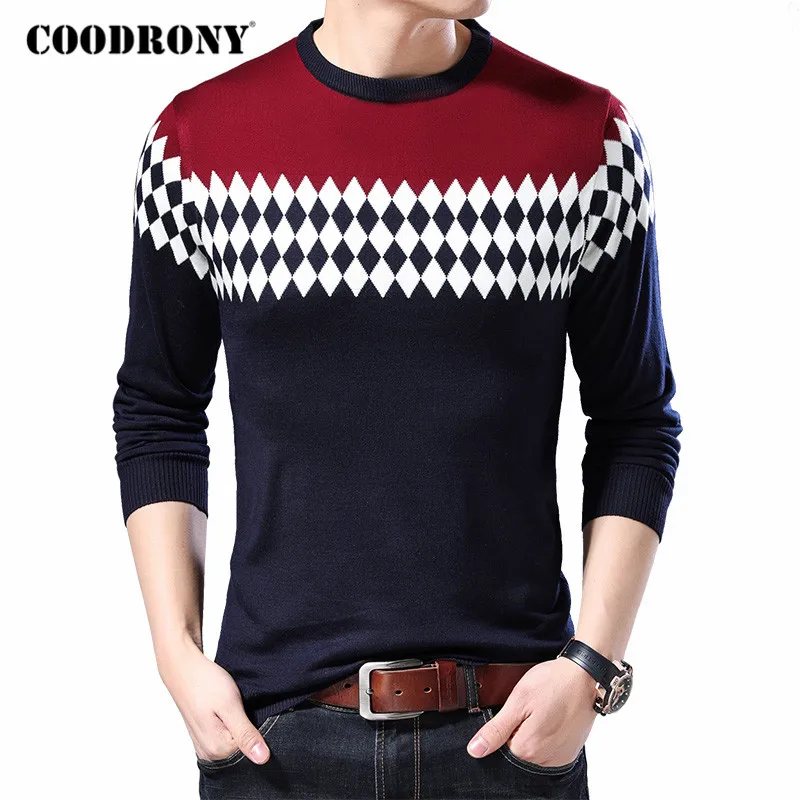 COODRONY Sweater Men Spring Autumn Casual Knitwear Pullover Shirt Men Clothes Streetwear Fashion Argyle O-Neck Pull Homme C1078 
COODRONY Sweater Men Spring Autumn Casual Knitwear Pullover Shirt Men Clothes Streetwear Fashion Argyle O-Neck Pull Homme C1078