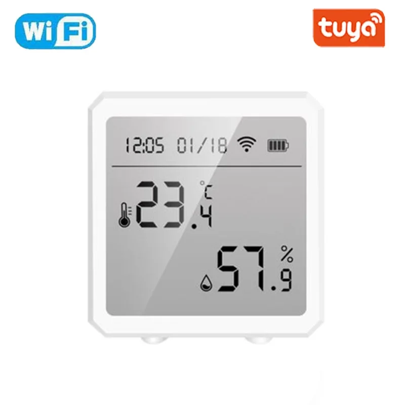 WiFi Tuya Smart Temperature Humidity Sensor With LCD Screen Display Alarm Push Control With Display Support Alexa Google Home
WiFi Tuya Smart Temperature Humidity Sensor With LCD Screen Display Alarm Push Control With Display Support Alexa Google Home
