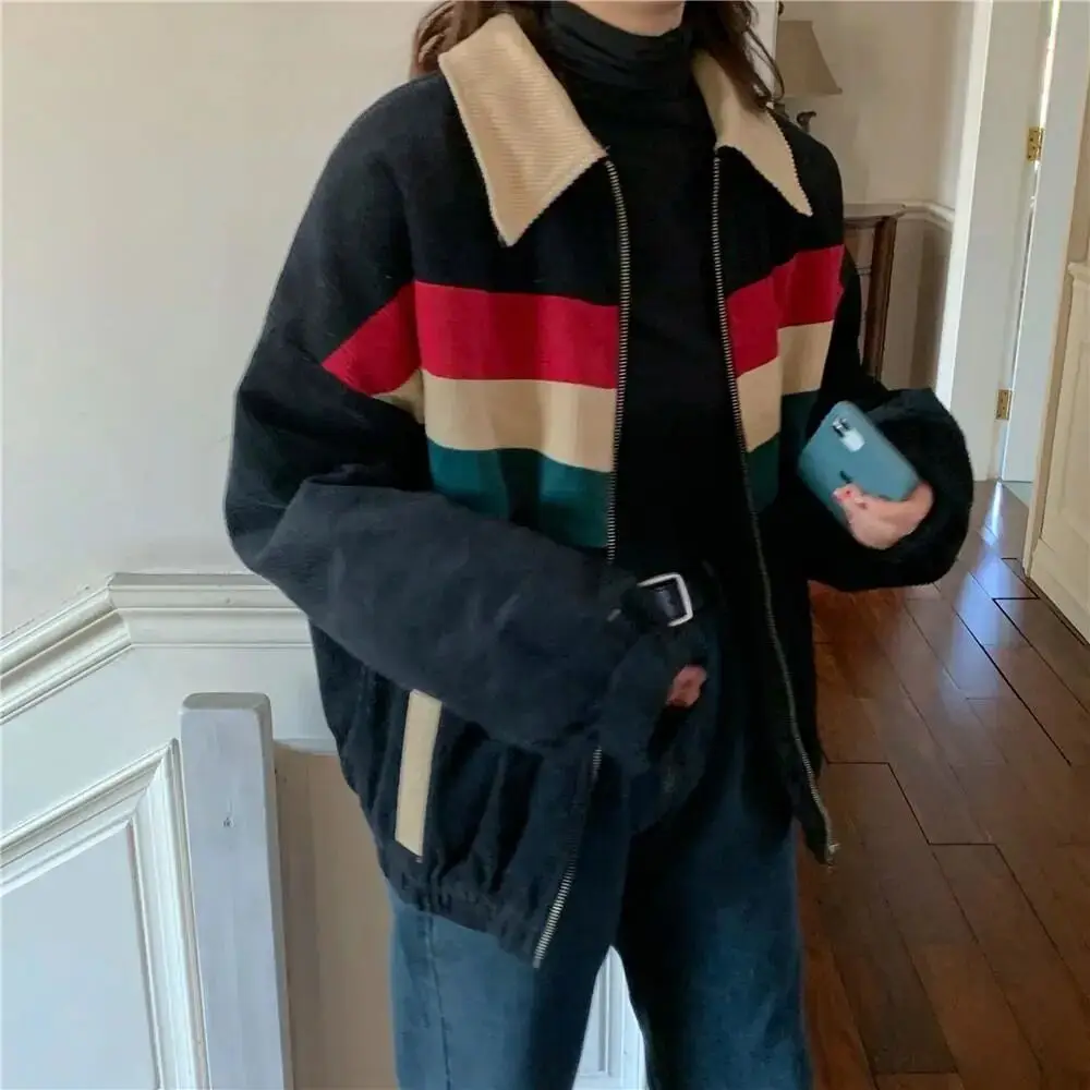 Heydress 2020 Autumn Women Corduroy Turn Down Jacket Lady Patchwork Casual Jacket Female Streetwear Loose Hip Hop Jacket Fashion
Heydress 2020 Autumn Women Corduroy Turn Down Jacket Lady Patchwork Casual Jacket Female Streetwear Loose Hip Hop Jacket Fashion