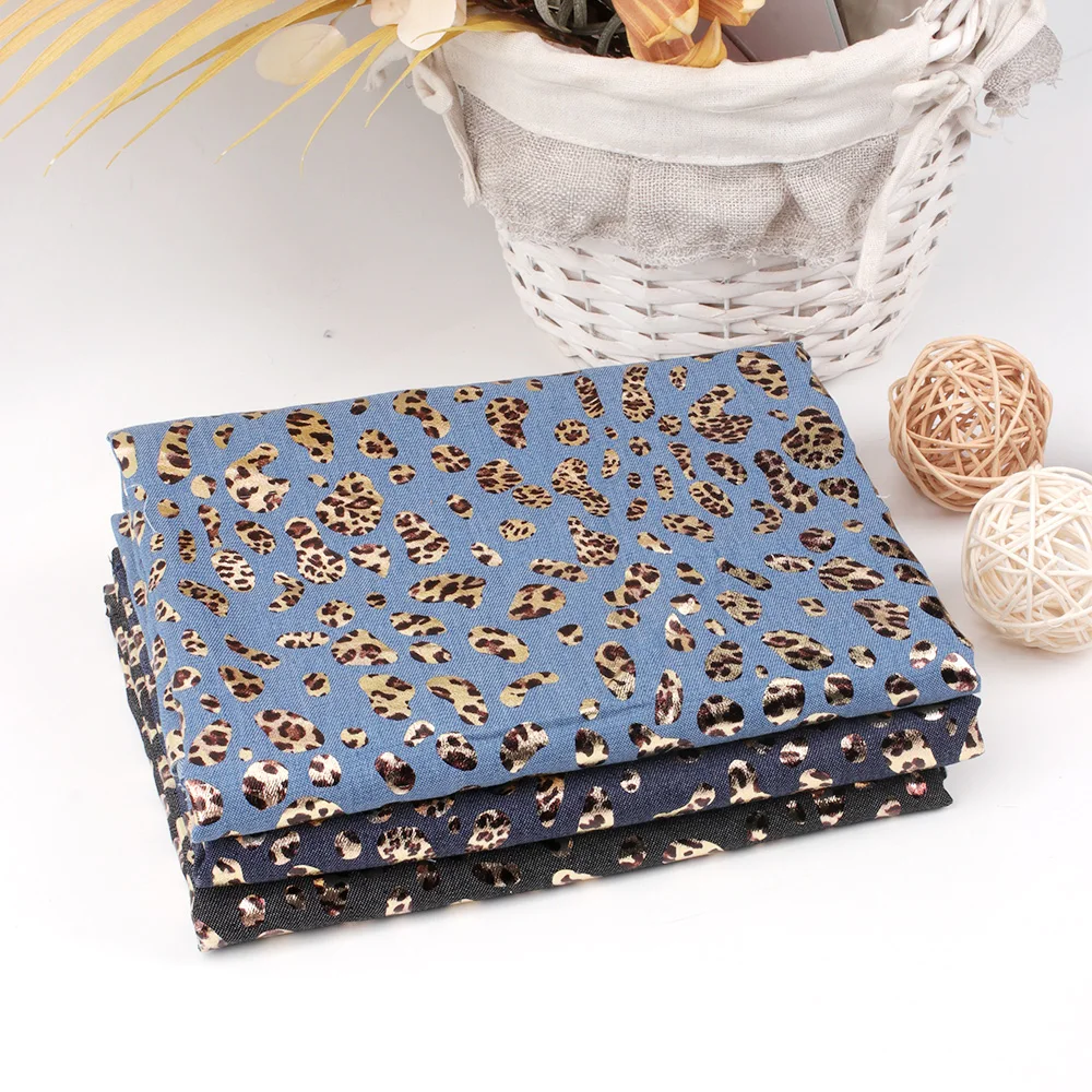 Denim Fabric By The Meter Gold Spotted Leopard Print Denim For Sewing Clothes Dress Material Handmade DIY Craft Supplies 50*150
Denim Fabric By The Meter Gold Spotted Leopard Print Denim For Sewing Clothes Dress Material Handmade DIY Craft Supplies 50*150