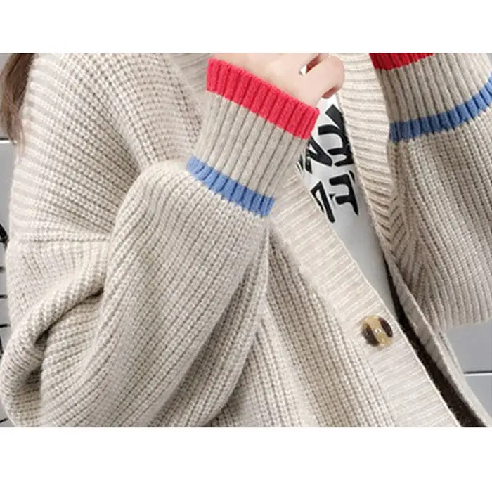 Women's Knitted Cardigan Fall and Winter Clothes 2021 New Korean Style Loose V-neck Pocket Top Mid-Length Multi-Color Coat
Women's Knitted Cardigan Fall and Winter Clothes 2021 New Korean Style Loose V-neck Pocket Top Mid-Length Multi-Color Coat