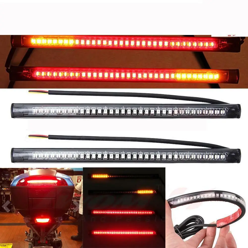 2PCS Flexible 48 LED Motorcycle Light Bar Strip Tail Turn Signal Tail Rear Brake Stop Waterproof Bulb Lamps Universal Moto Light
2PCS Flexible 48 LED Motorcycle Light Bar Strip Tail Turn Signal Tail Rear Brake Stop Waterproof Bulb Lamps Universal Moto Light