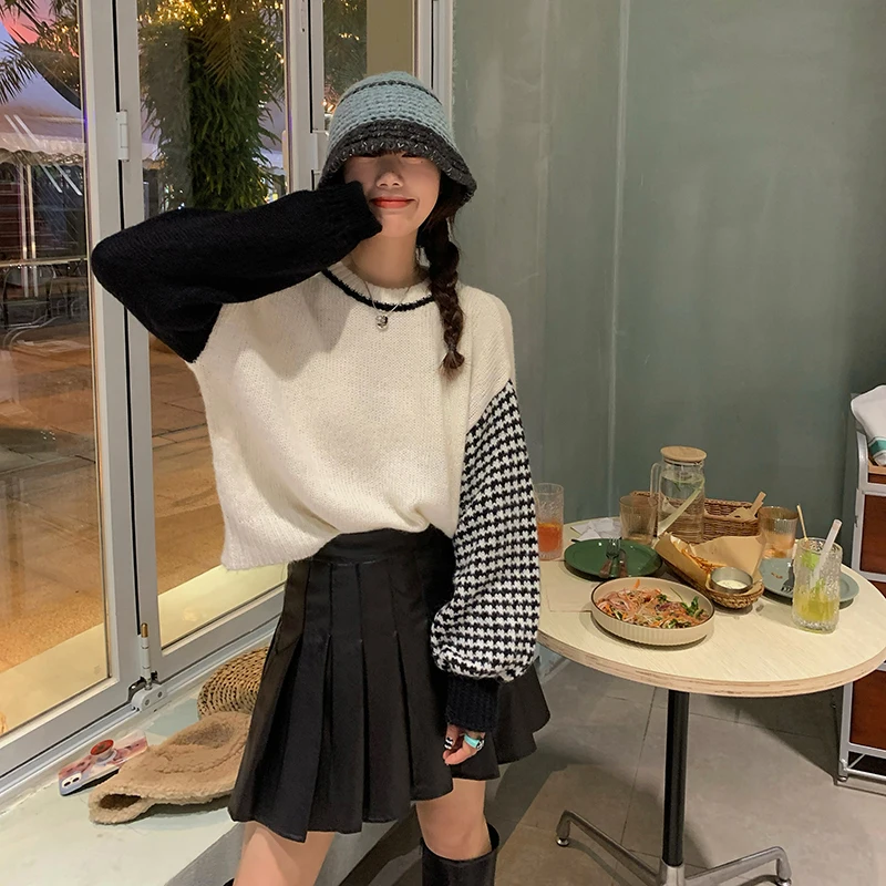 Новинка Осень-зима 2021 корейский женский трикотажный свитер с круглым вырезом и длинными рукавами
Новинка Осень-зима 2021 корейский женский трикотажный свитер с круглым вырезом и длинными рукавами