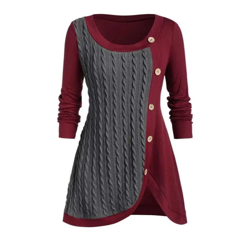 Women Sweater Oversize Long Sleeve Solid Color Pullover Sweater Autumn Winter Jumper Top Buttons Decor Irregular Stitching Twist
Women Sweater Oversize Long Sleeve Solid Color Pullover Sweater Autumn Winter Jumper Top Buttons Decor Irregular Stitching Twist