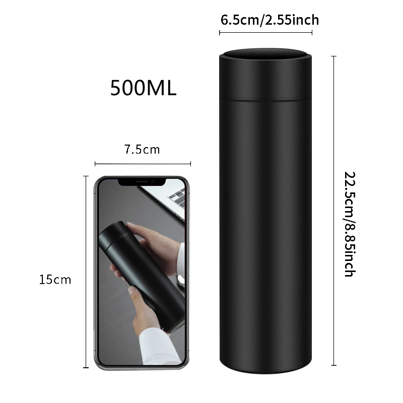 500ML Insulation Cup Intelligent Digital Vacuum Water Cup Touch Display Temperature 304 Stainless Steel Creative Business Gift
500ML Insulation Cup Intelligent Digital Vacuum Water Cup Touch Display Temperature 304 Stainless Steel Creative Business Gift
