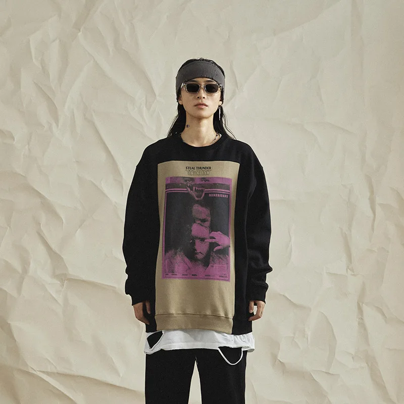 Original tide brand printing stitching contrast color high quality high street pure cotton men women round neck sweatshirt
Original tide brand printing stitching contrast color high quality high street pure cotton men women round neck sweatshirt