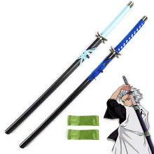 [Funny] 100cm Cosplay Anime Bleach weapon Hitsugaya Toushirou Katana wooden Sword Costume party Anime show Japan samurai sword