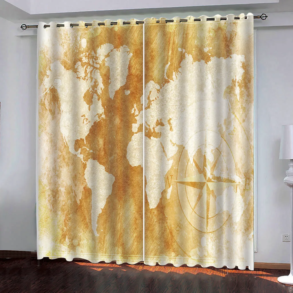 Curtains Decoration European 3D Curtains For Living room Blackout Yellow vintage map pattern room Bedroom
Curtains Decoration European 3D Curtains For Living room Blackout Yellow vintage map pattern room Bedroom