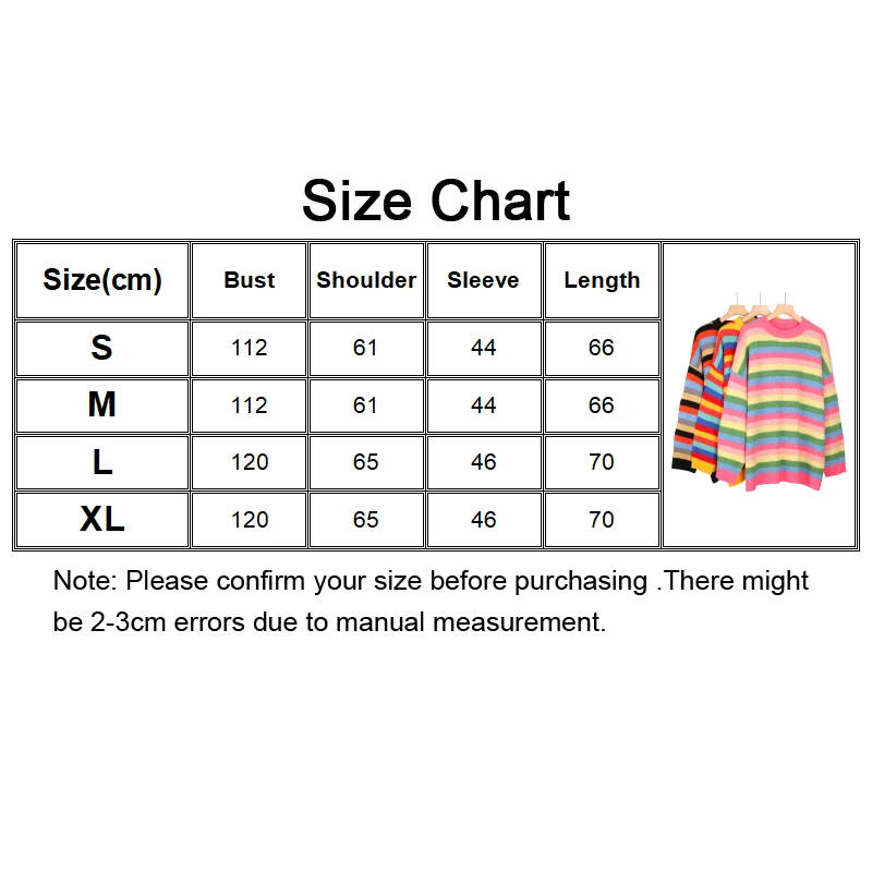 Striped Sweater Women Oversize Knitted Pullovers Casual Loose O-Neck Knitwear Female Rainbow Stripe Long Sleeve Winter Sweaters 
Striped Sweater Women Oversize Knitted Pullovers Casual Loose O-Neck Knitwear Female Rainbow Stripe Long Sleeve Winter Sweaters