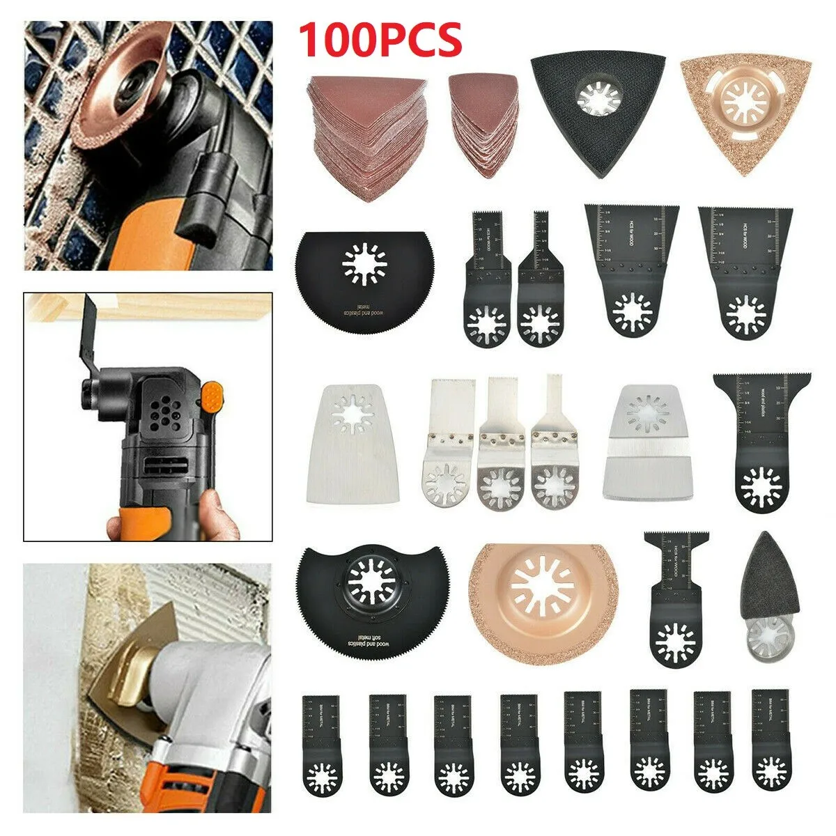 100Pcs Oscillating Multitool Saw Blade Wood Metal Cutting Tool Multi-Tools Accessories For Fein Multimaster
100Pcs Oscillating Multitool Saw Blade Wood Metal Cutting Tool Multi-Tools Accessories For Fein Multimaster