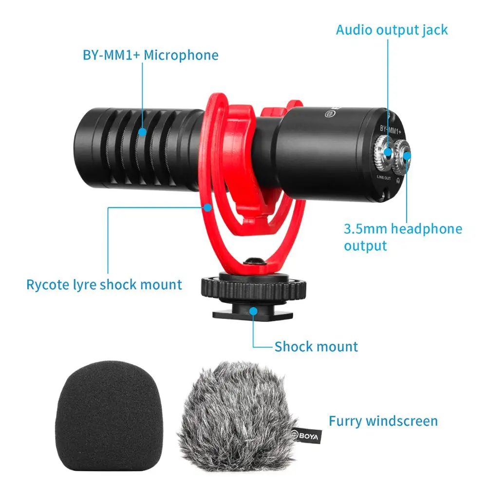Кардиоидный микрофон BOYA BY-MM1 + 3 5 мм для смартфонов планшетов DSLR бытовых
