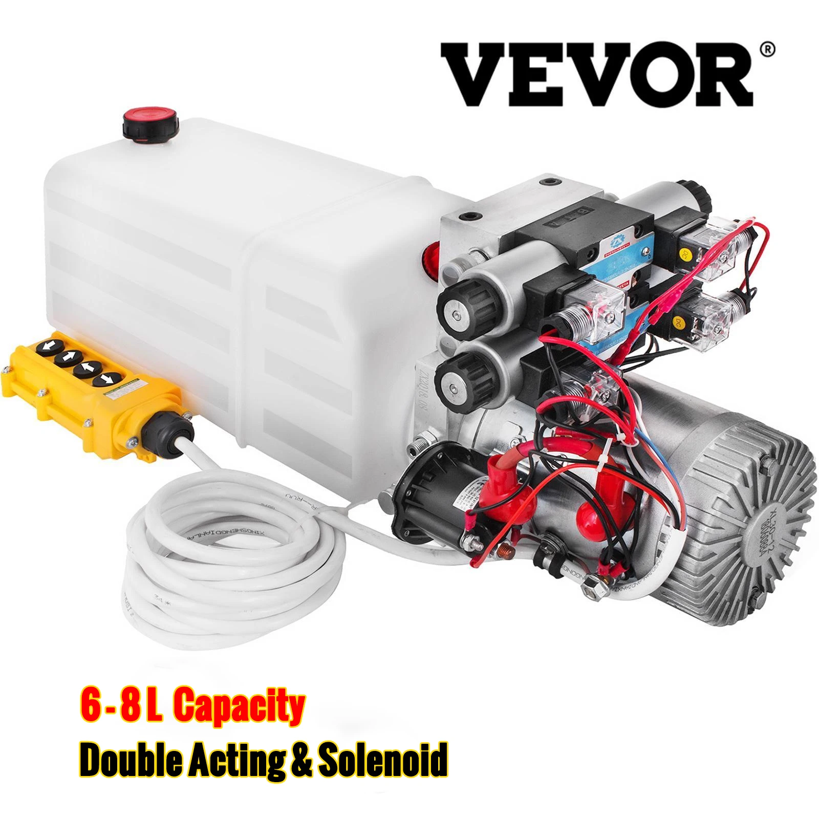 VEVOR Hydraulic Pump Power Unit 12V 24V DC Double Acting & Solenoid W/ 6L 8L White Plastic Tank Car Liftng Fit for Auto Repair
VEVOR Hydraulic Pump Power Unit 12V 24V DC Double Acting & Solenoid W/ 6L 8L White Plastic Tank Car Liftng Fit for Auto Repair